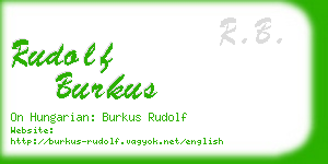 rudolf burkus business card